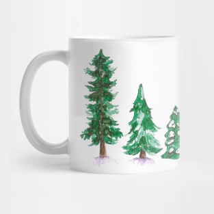 Watercolor Pine Winter Forest Mug